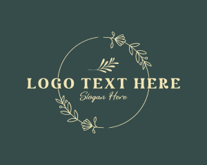 Massage - Chic Floral Wreath logo design