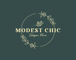 Chic Floral Wreath  logo design