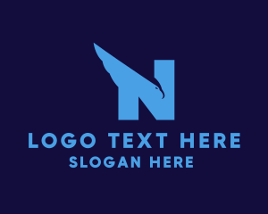 Blue - Eagle Letter N logo design