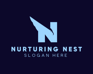 Wings Letter N logo design