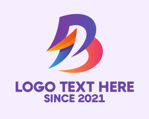 Letter B - Colorful Lightning Letter B logo design