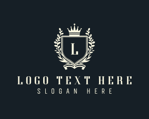 Lettermark - Shield Crown Wreath University logo design