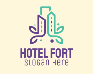 Garden Hotel Cityscape logo design