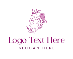 Cosmetology - Purple Butterfly Woman logo design