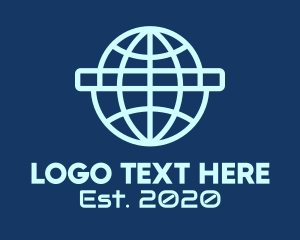 Map - Blue Global Cyber Company logo design