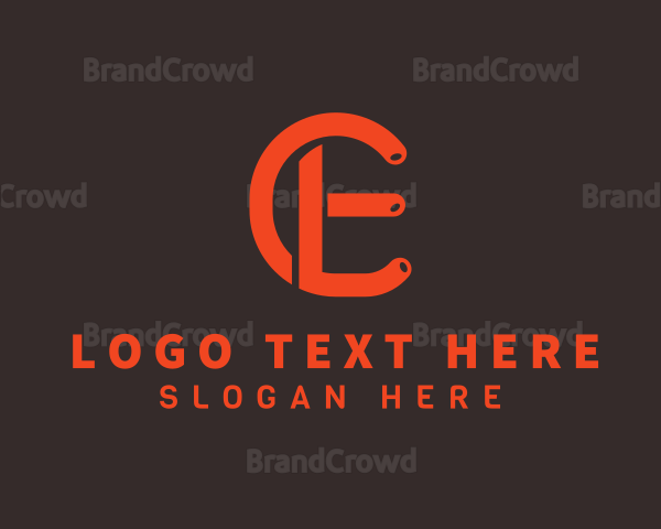 Modern Outline Letter CE Company Logo