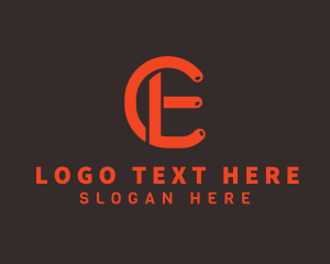 Modern Outline Letter CE Company Logo