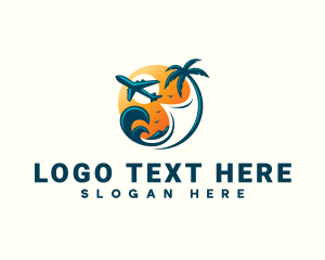 Jet - Wave Airplane Travel logo design