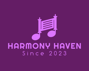 Harmony - Music Note Fence Scroll logo design