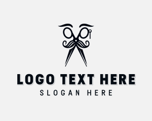 Grooming - Mustache Scissors Barbershop logo design