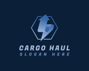 Hexagon Arrow Express Logistics logo design