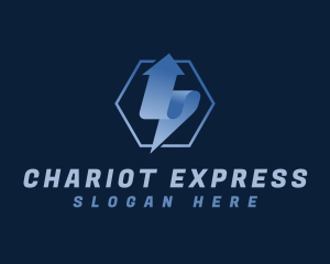 Hexagon Arrow Express Logistics logo design