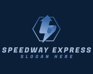 Hexagon Arrow Express Logistics logo design