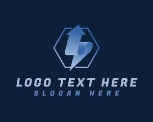 Hexagon Arrow Express Logistics Logo