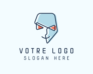 Cyber Robot Face Logo