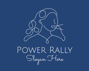 Rally - Girl Speaker Monoline logo design