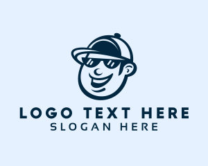 Vlogger - Cool Sunglasses Dude logo design