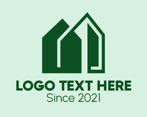 House Hunting - Green House Building logo design