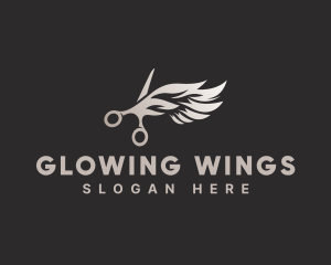 Scissors Wings Stylist logo design