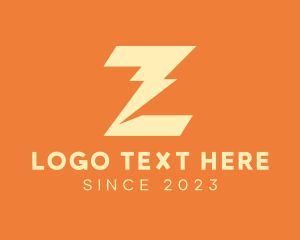 Electrician - Yellow Thunder Letter Z logo design