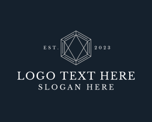 Hipster - Hexagon Diamond Jewelry logo design