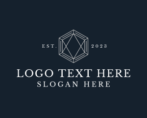 Rustic - Hexagon Diamond Jewelry logo design