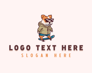 Veterinarian - Cool Skateboard Dog logo design