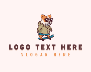 Shades - Cool Skateboard Dog logo design