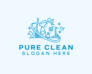 Home Cleaning Housekeeping logo design