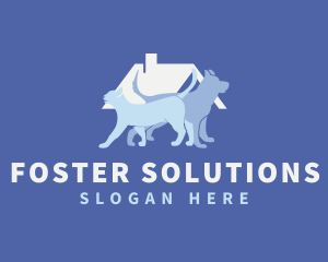 Cat Dog Roof Shelter logo design