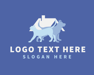 Fostering - Cat Dog Roof Shelter logo design
