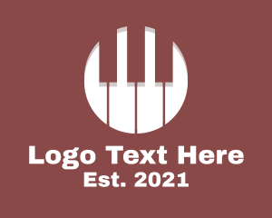Piano Lesson - Round Musical Keyboard Keys logo design