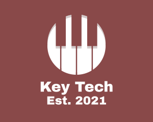 Round Musical Keyboard Keys logo design