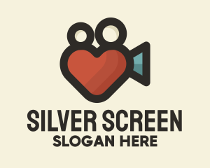 Heart Movie Camera logo design