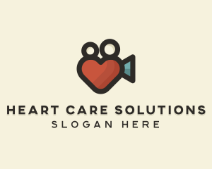 Heart Movie Camera logo design