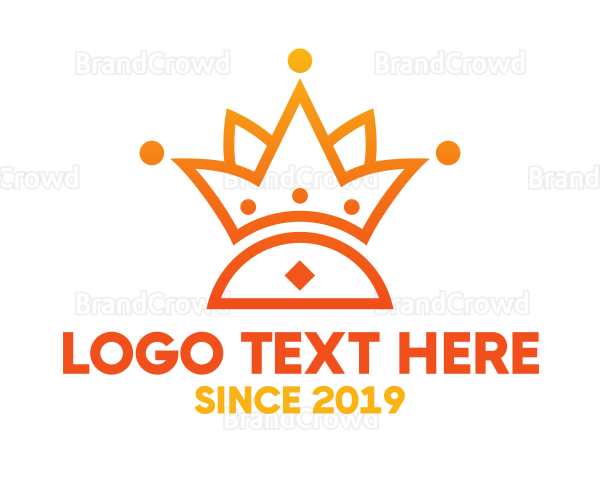 Orange Royal Flower Outline Logo