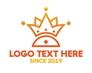 Orange Crown - Orange Royal Flower Outline logo design