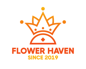 Orange Royal Flower Outline logo design