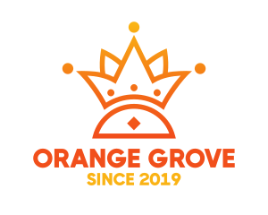 Orange Royal Flower Outline logo design