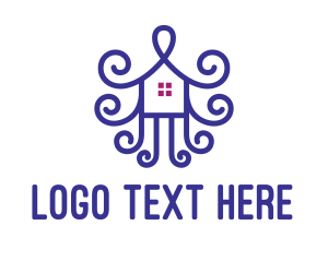 Land Developer - Violet House Ornament logo design