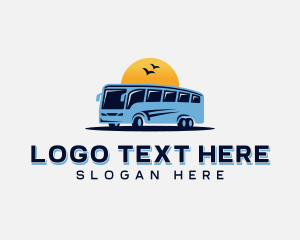 Bus Stops - Shuttle Bus Transit logo design