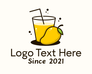 Juice Drink - Mango Juice Glass logo design