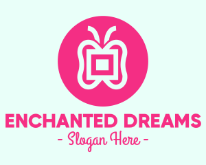 Abstract Pink Butterfly logo design