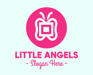 Abstract Pink Butterfly logo design