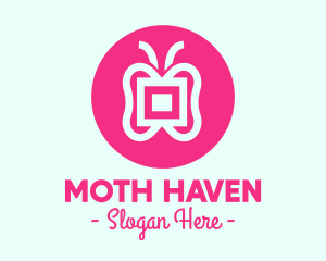 Moth - Abstract Pink Butterfly logo design