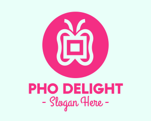 Abstract Pink Butterfly logo design