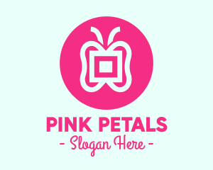 Pink - Abstract Pink Butterfly logo design