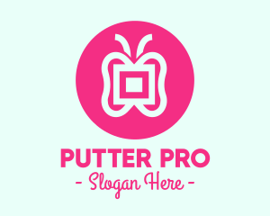 Abstract Pink Butterfly logo design