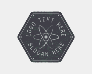 Energy - Hexagon Atomic Badge logo design