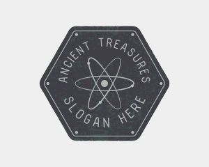 Hexagon Atomic Badge logo design